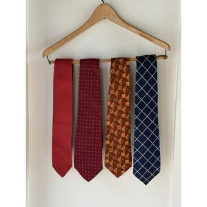 4 Luxury Silk Ties: Polo Ralph Lauren, Aquascutum London, Charles Tyrwhitt
